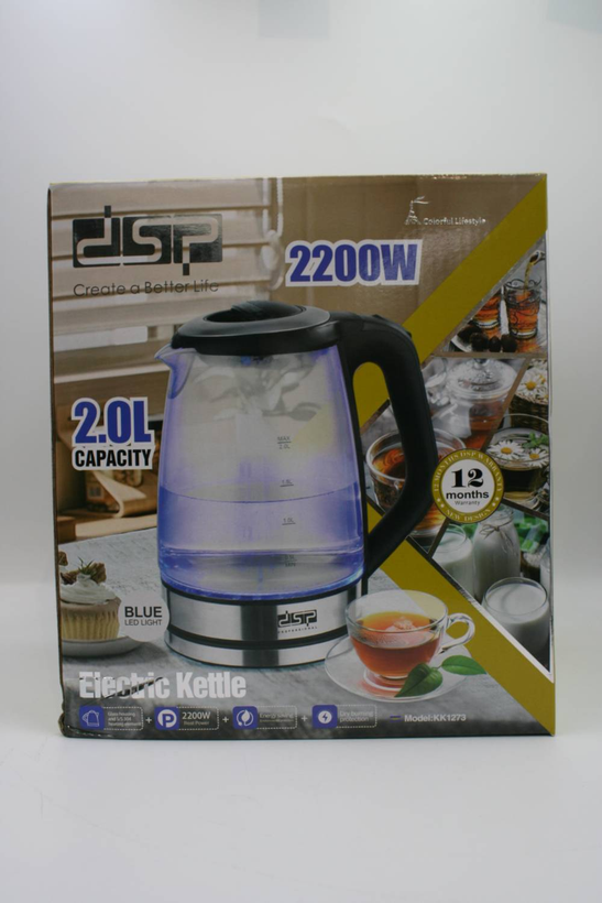 کتری برقی شیشه ای دولیتر DSP مدل KK1273